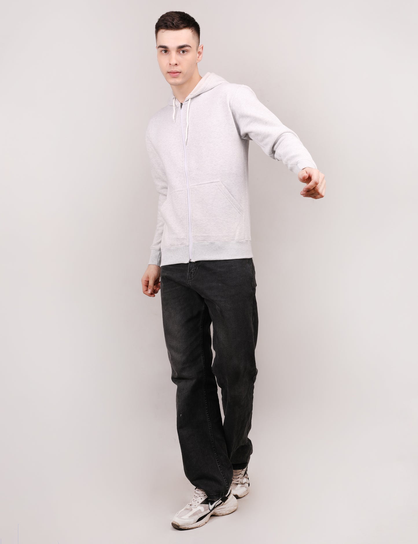 White Zipper Hoodie – Unisex | 100% Cotton Fleece | Custom Bulk Wear