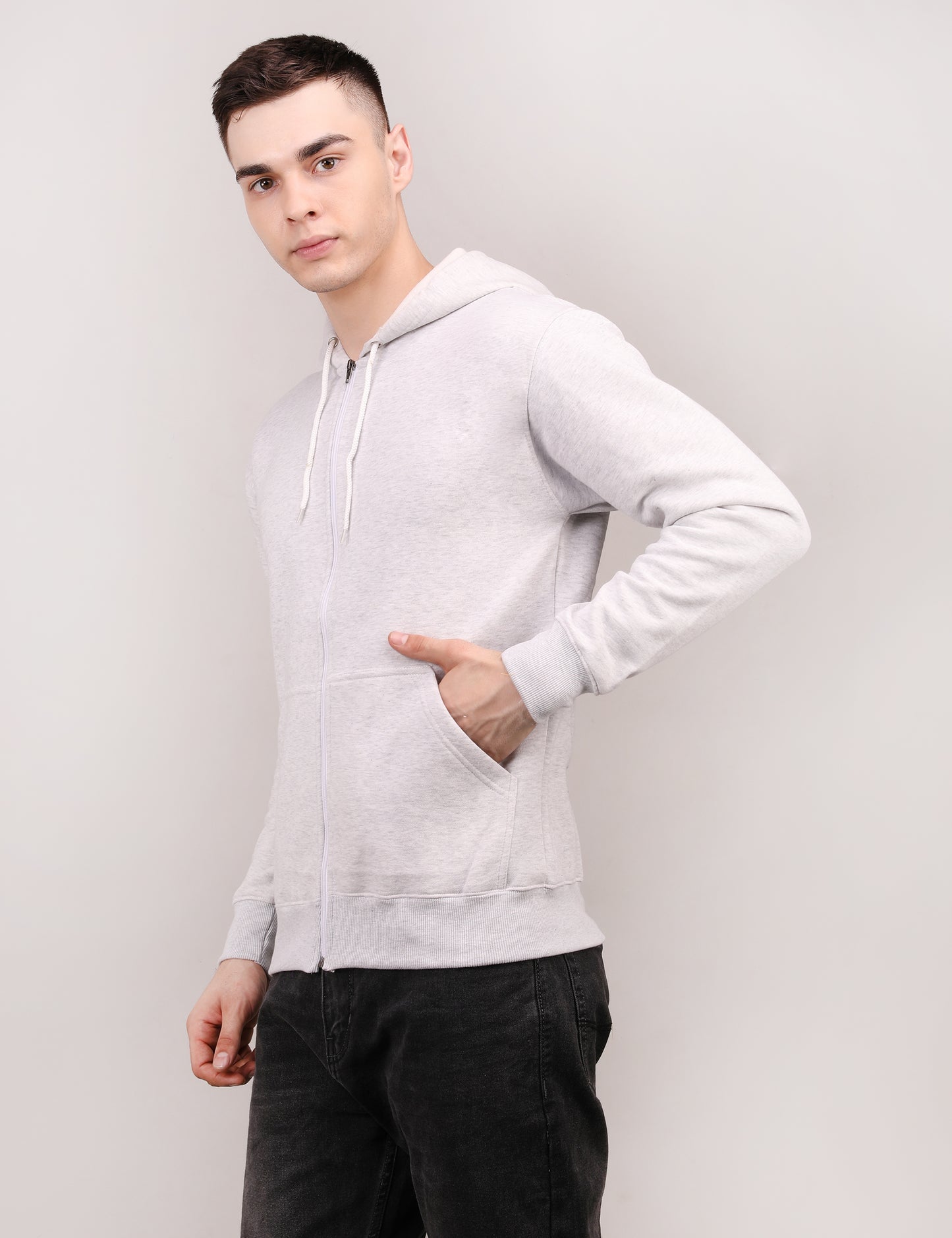 White Zipper Hoodie – Unisex | 100% Cotton Fleece | Custom Bulk Wear
