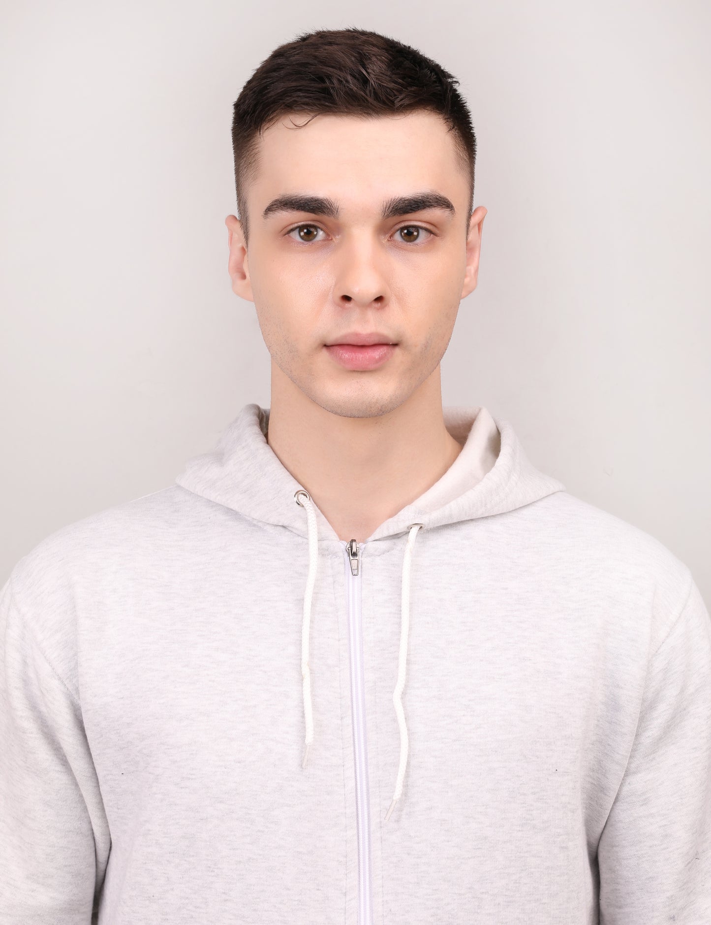 White Zipper Hoodie – Unisex | 100% Cotton Fleece | Custom Bulk Wear