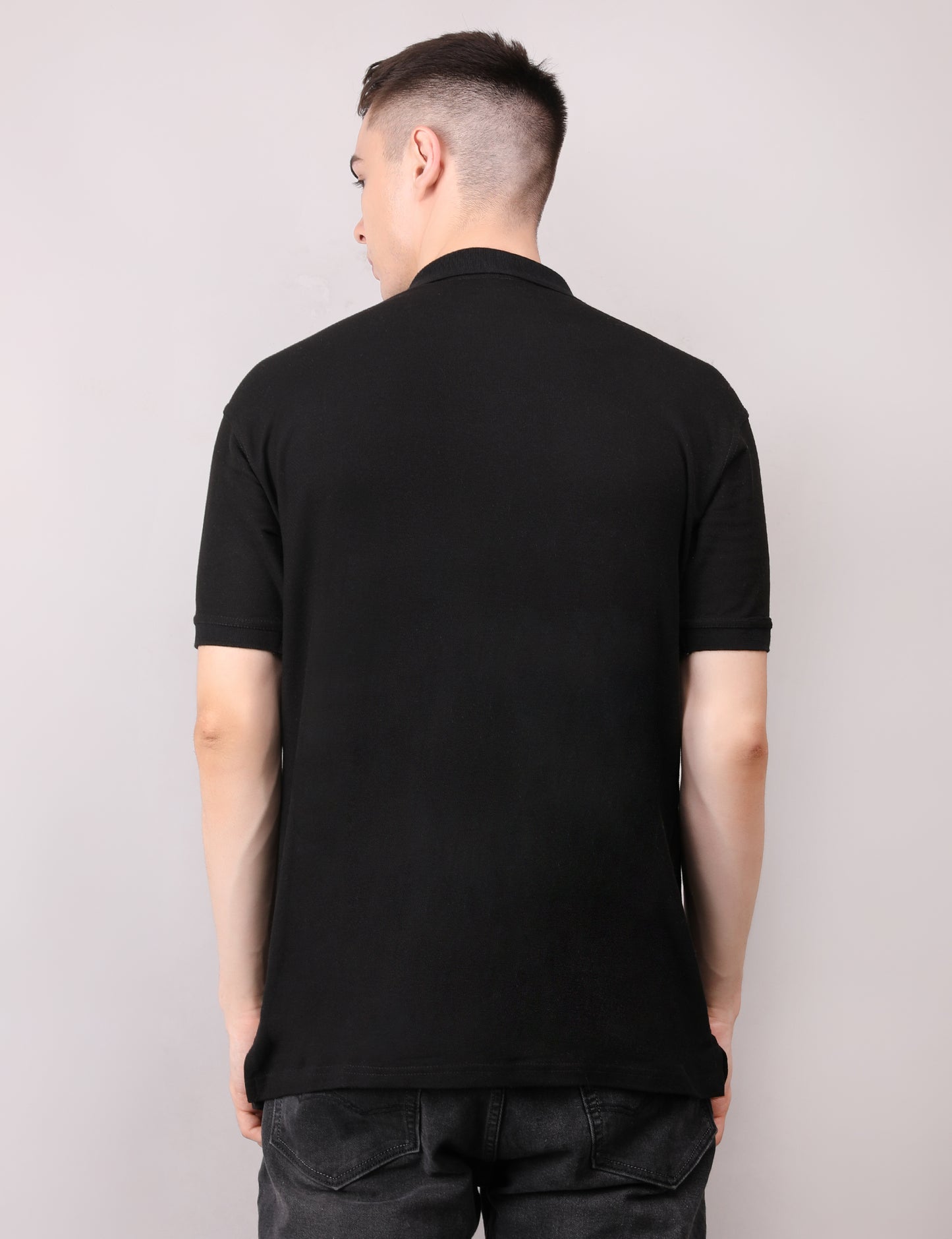 Polo Black T-shirt – Unisex | 100% Cotton Piqué | Premium Bulk Wear
