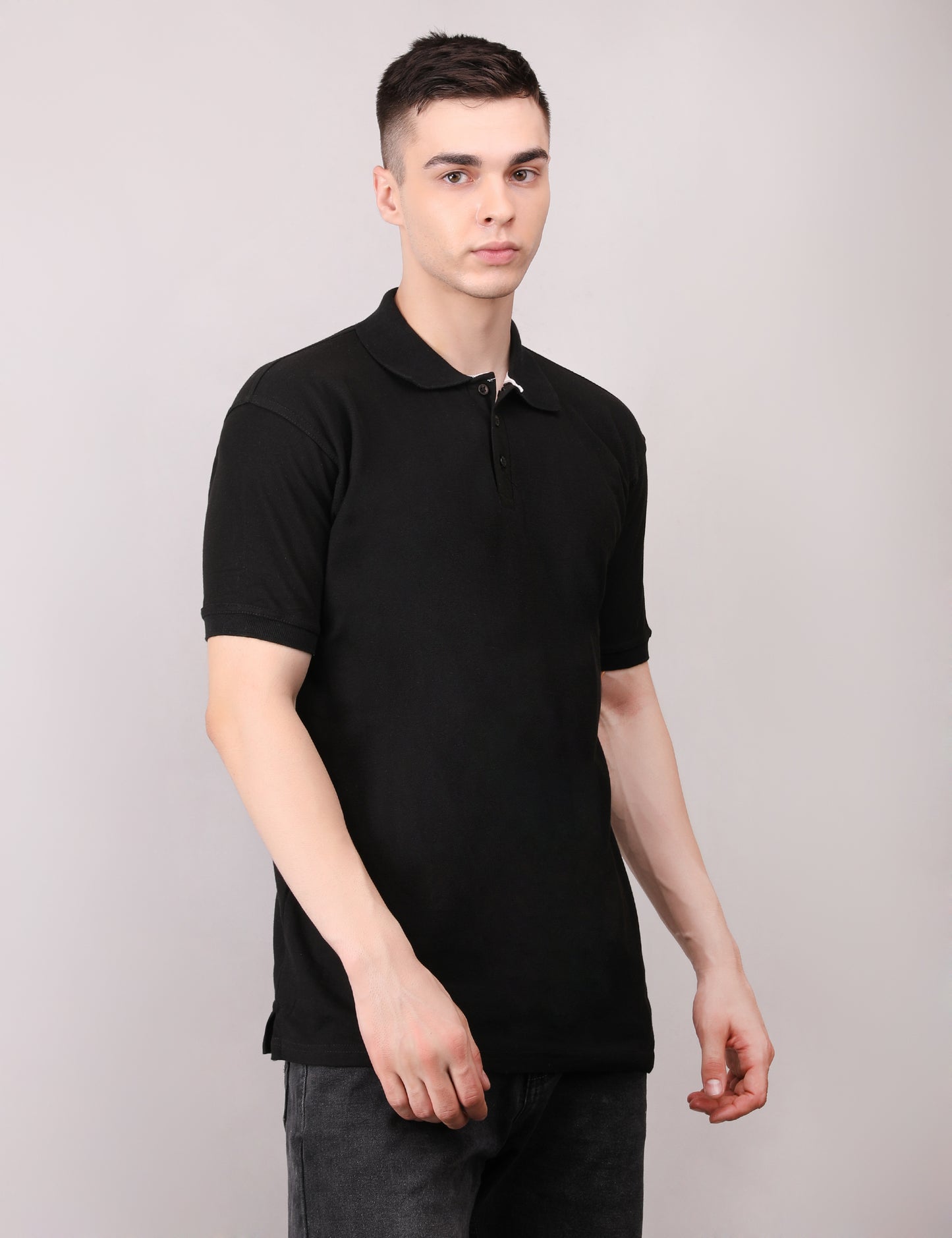 Polo Black T-shirt – Unisex | 100% Cotton Piqué | Premium Bulk Wear
