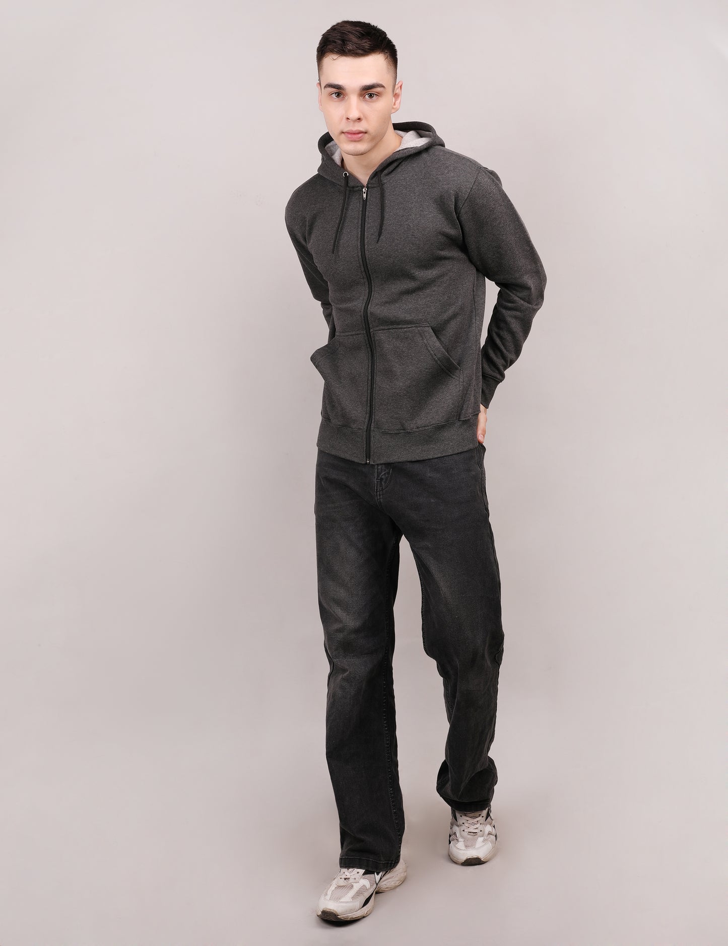 Gray Zipper Hoodie – Unisex | 100% Cotton Fleece | Custom Bulk Wear