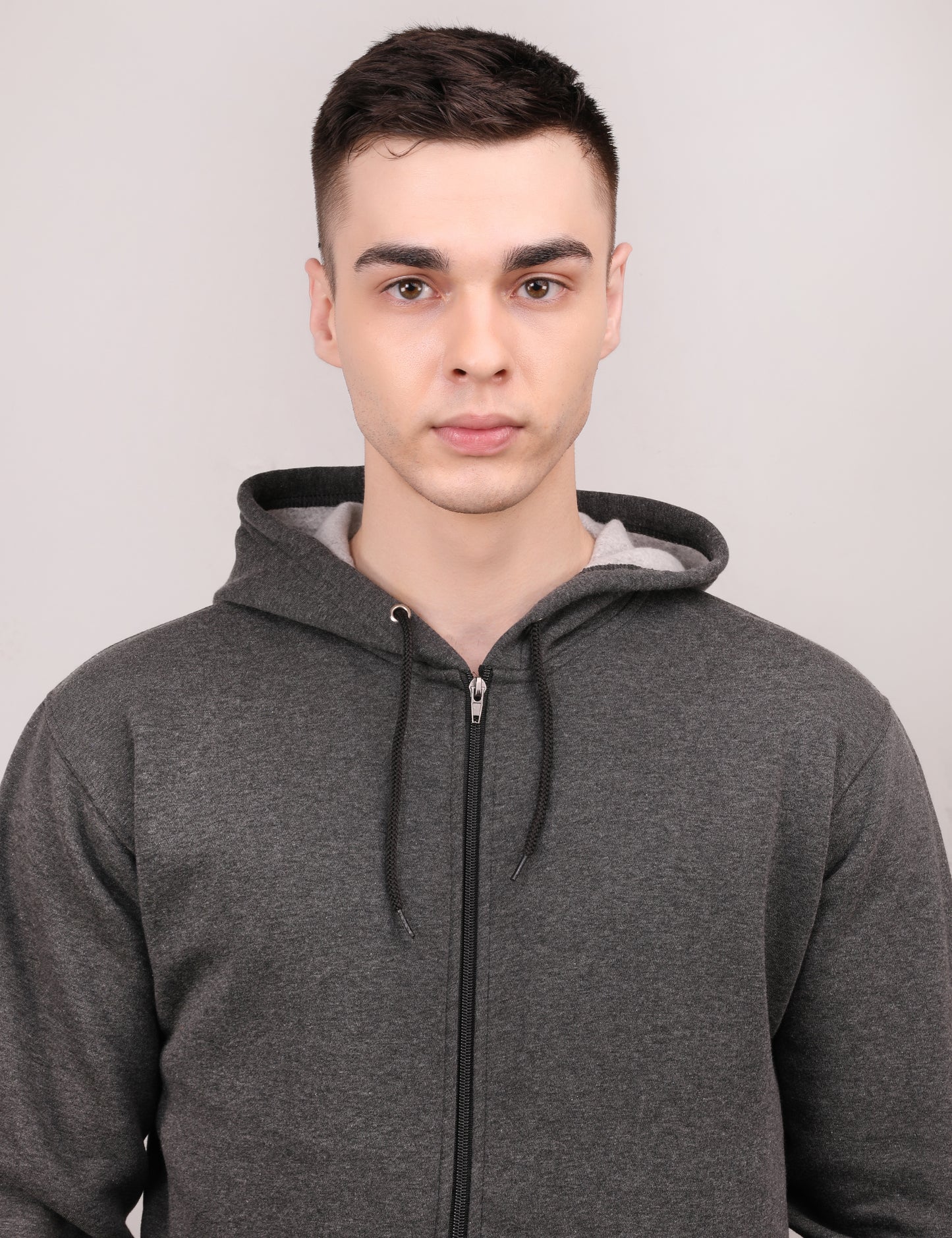 Gray Zipper Hoodie – Unisex | 100% Cotton Fleece | Custom Bulk Wear