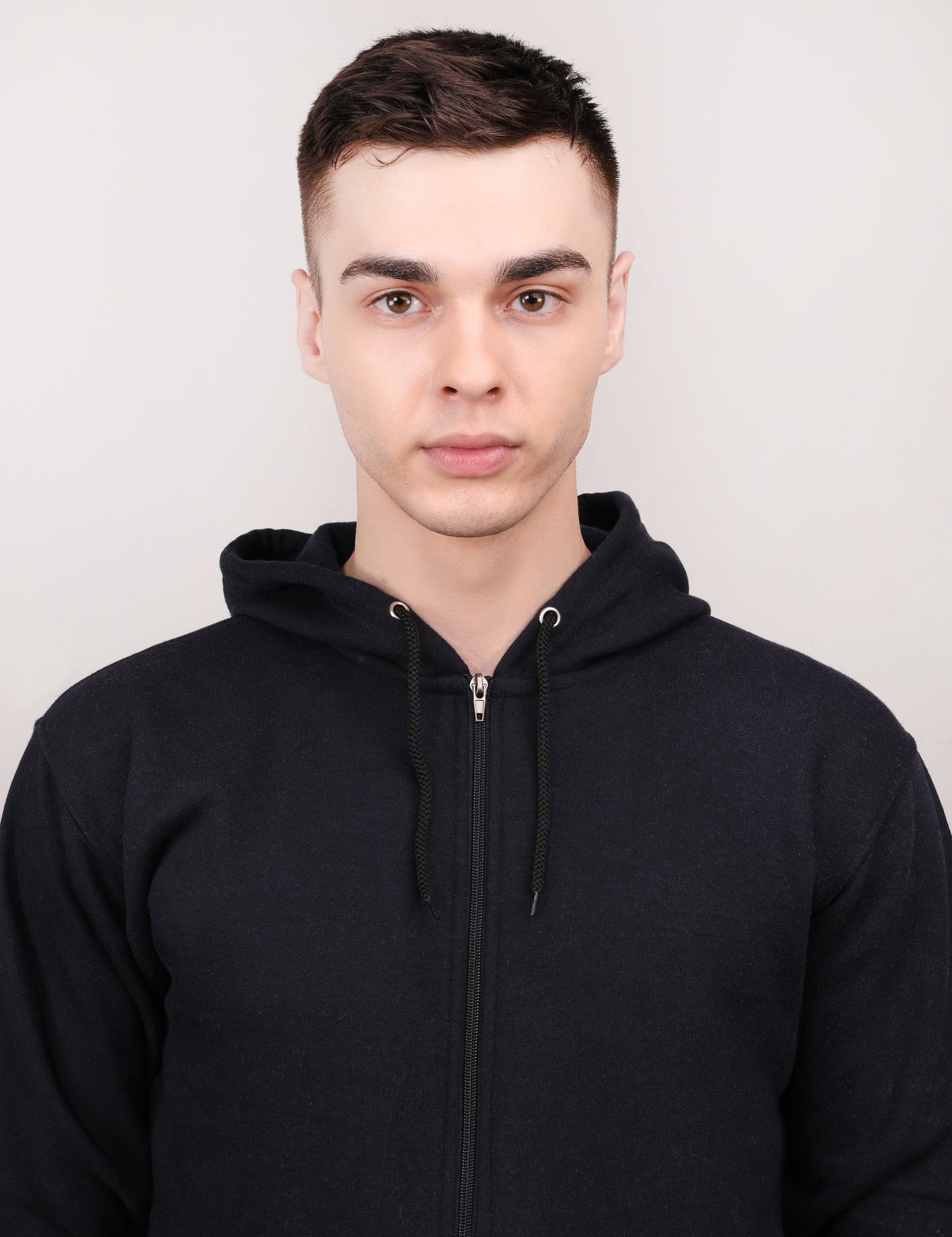 Navy Blue Zipper Hoodie – Unisex | 100% Cotton Fleece | Custom Bulk Wear