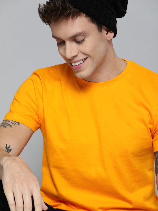 Round Neck Mustard Yellow T-shirt – Unisex | 100% Cotton | Ideal for Bulk Custom Orders