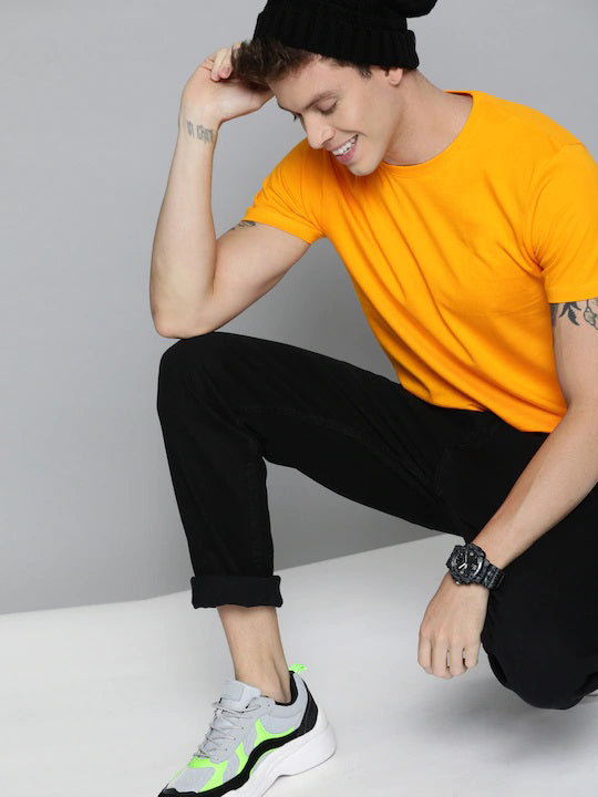 Round Neck Mustard Yellow T-shirt – Unisex | 100% Cotton | Ideal for Bulk Custom Orders