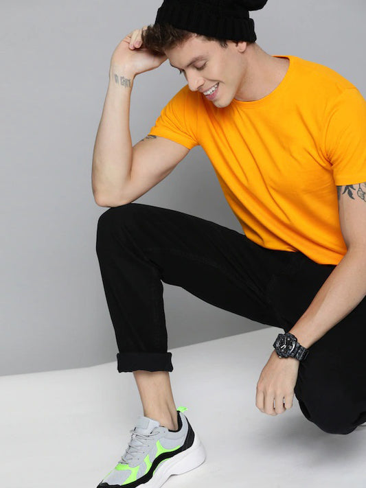 Round Neck Mustard Yellow T-shirt – Unisex | 100% Cotton | Ideal for Bulk Custom Orders