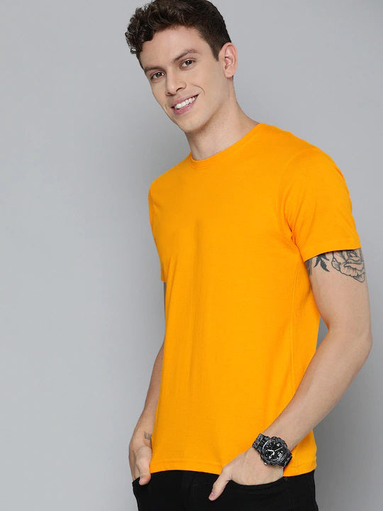 Round Neck Mustard Yellow T-shirt – Unisex | 100% Cotton | Ideal for Bulk Custom Orders