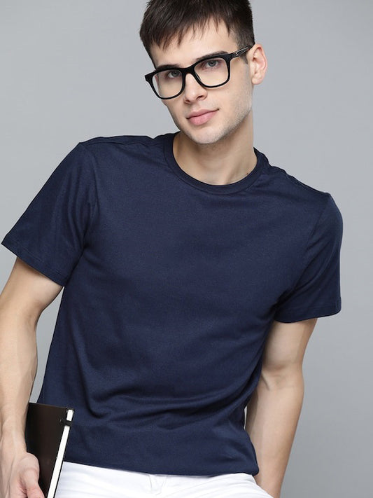 Round Neck Navy Blue T-shirt – Unisex | 100% Cotton | Ideal for Bulk Custom Orders