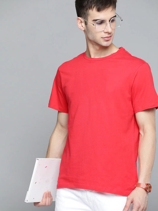 Round Neck Red T-shirt – Unisex | 100% Cotton | Ideal for Bulk Custom Orders