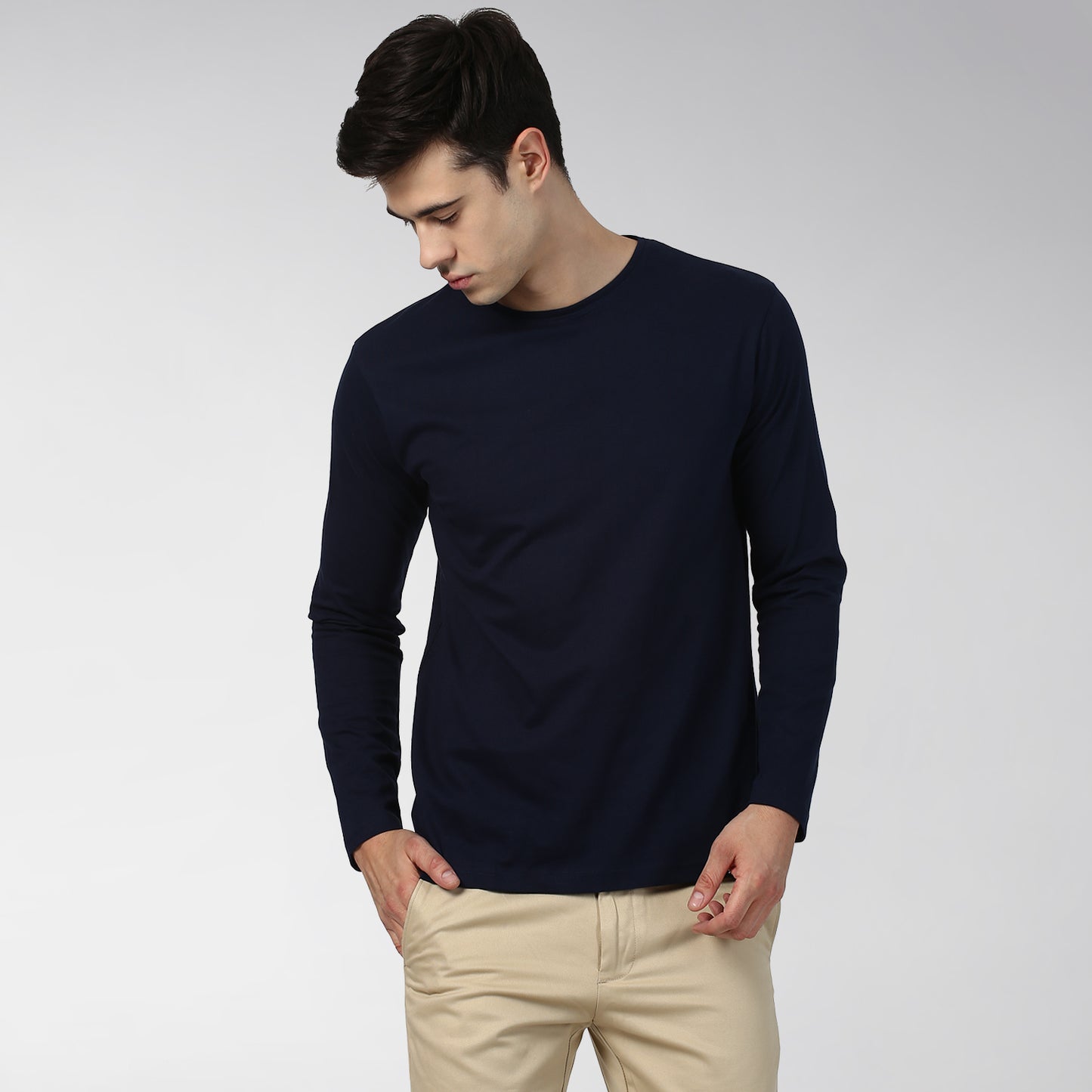 Full Sleeve Navy Blue T-shirt – Unisex | 100% Cotton | Premium Bulk Custom Wear